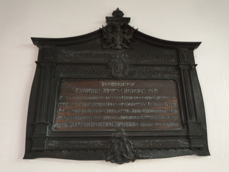 Plaque in St James Church